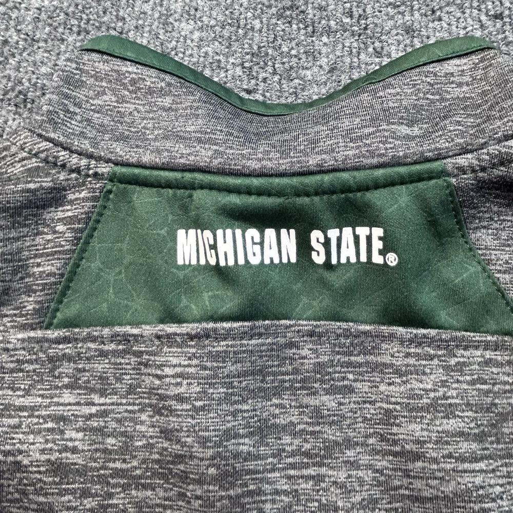 Michigan State University MSU Spartans Quarter Zip Gray Light Jacket Mens Small - Picture 6 of 10